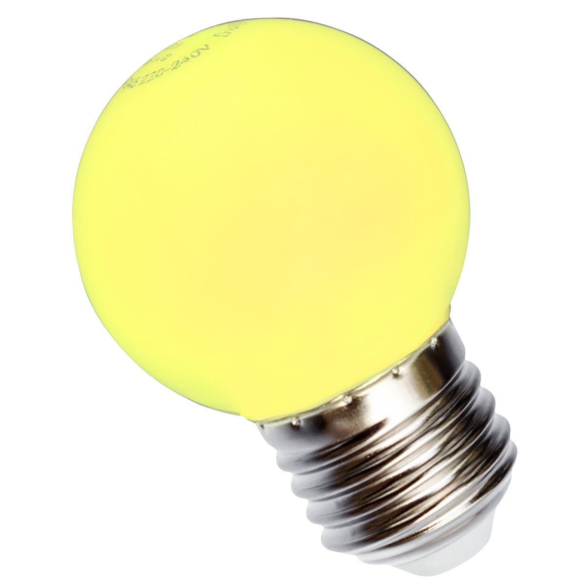 LED Tropfenlampe Gelb, E27, 1W, 230V, 50mA, Abstrahlwinkel 270°
