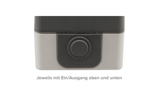 Feuchtraum Steckdose McPower ''Secure'', 250V~/16A, IP44, AP, grau