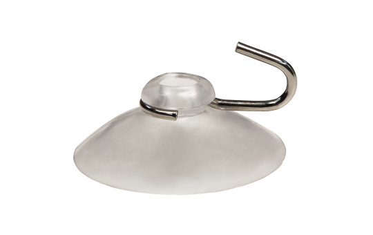 Saugnapf McPower, Ø40mm mit Metallhaken, max. 1kg, transparent, 10er-Pack