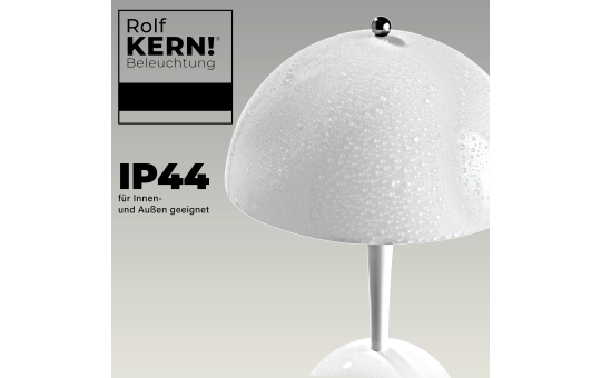 LED-Tischleuchte ROLF KERN „Stil“ 24cm, weiß, Akku, dimmbar