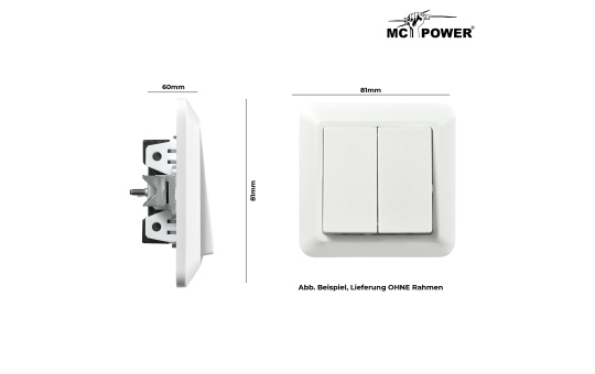 Serien-Schalter McPower ''Cup'' 2-fach, 250V~/10A, UP, weiß