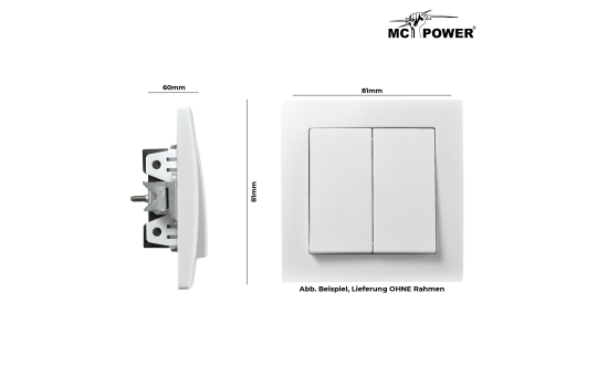 Wechselschalter McPower ''Flair'' 2-fach, 250V~/10A, UP, weiß