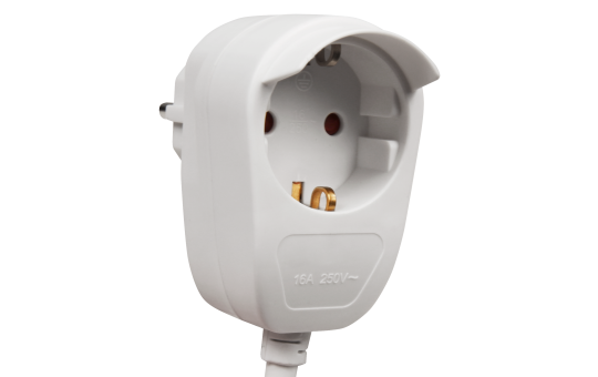 Netz- Verlägerungskabel 5m mit Steckdosenadapter, Schutzk. Stecker > Kupplung