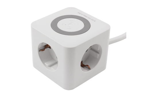 Tischsteckdose McPower ''BW-03'' 3x Steckdose, 2xUSB-A, 1xUSB-C, QI aufladen
