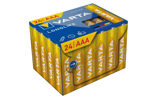 Micro-Batterie VARTA ''Longlife'', Alkaline, Typ AAA/LR03, 1,5V, 24er-Pack