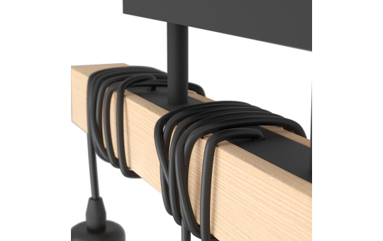 Deckenleuchte EGLO ''Townshend'', 3-flammig, Holz/schwarz, E27, 55x10,5x26,5cm