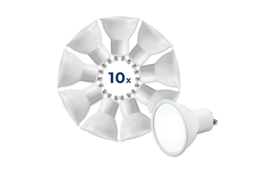 LED-Strahler McShine ''MS-60-10'' GU10, 6W, 510lm, 6500K, tageslichtweiß,10er-Pack