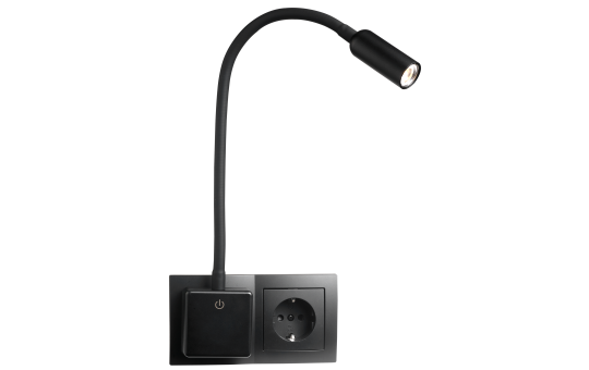 LED-Steckdosenleuchte EINLICHT ''Punkt'' 4W, 260lm, step-dimmbar, warmweiß, schwarz