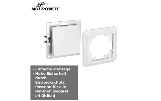 Wechselschalter McPower ''Cup'' 250V~/10A, UP, Steckanschluss, weiß