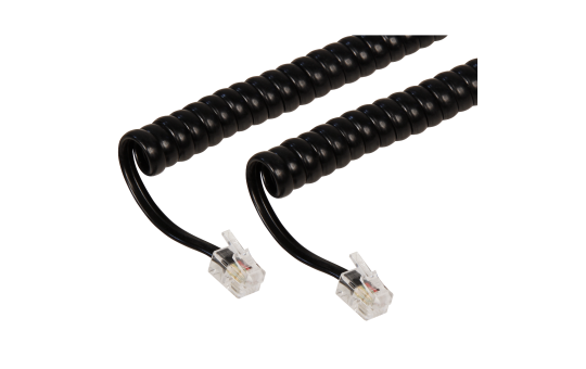 Telefonhörer-Spiralkabel McPower, RJ10-Stecker (4P4C) > RJ10-Stecker (4P4C), 4m