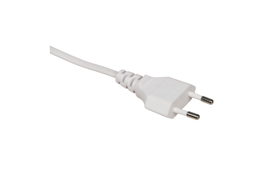 Euro-Netzkabel McPower mit Fußschalter und blanken Enden, 2m, weiß
