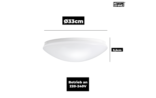 LED-Deckenleuchte McShine ''Star'' Ø33cm, inkl. 2x 9W LED-Leuchtmittel