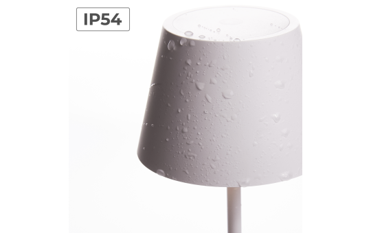 LED-Tischleuchte ROLF KERN „Club Mini“ 25cm, weiß, Akku, dimmbar