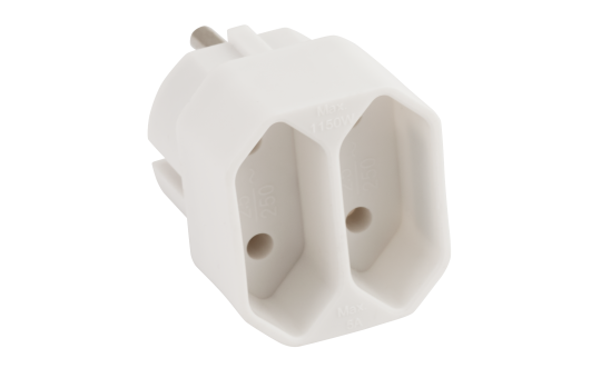 Steckdosenadapter McPower, 2x Euro, weiß