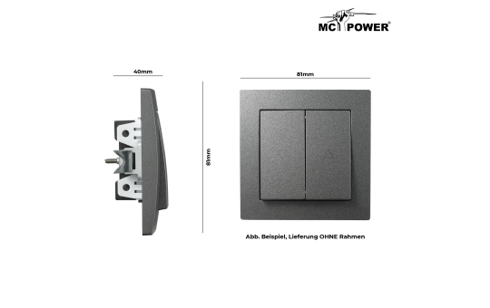 Jalousie-Taster McPower ''Flair'', Hoch und Runter, 250V~/10A, UP, anthrazit