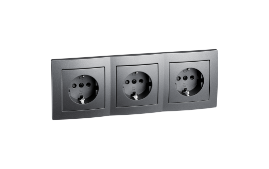 Steckdosen Set McPower Flair ''Beginner 3S'' 4-teilig, anthrazit