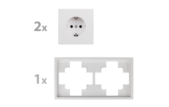 Steckdosen Set McPower Shallow ''Beginner 2S-Profi'' 3-teilig, Steckanschluss