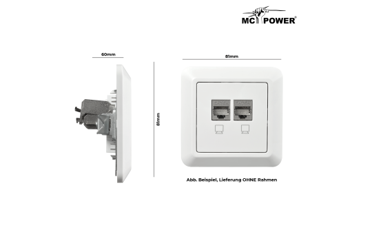 Netzwerk-Dose McPower ''Cup'' CAT6A, UP, vollgeschirmt