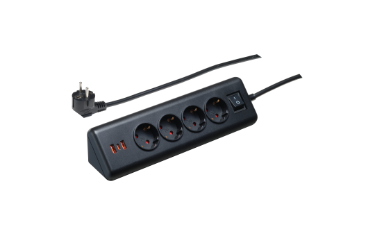 Steckdosenblock McPower, 4x Schutzkontakt, 1x USB-C PD20W, 2x USB-A, 2m Kabel