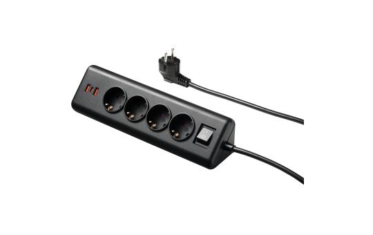 Steckdosenblock McPower, 4x Schutzkontakt, 1x USB-C PD20W, 2x USB-A, 2m Kabel