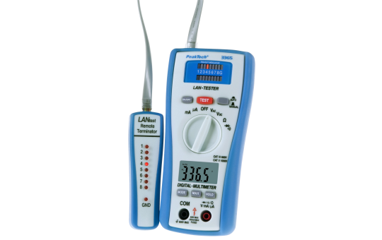 Digitalmultimeter PeakTech ''P3365'', mit LAN- Tester, 2000 Counts, 600V AC/DC, 200mA AC/DC
