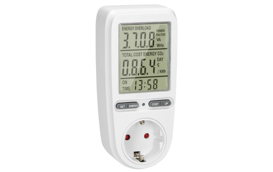 Energiekosten-Messgerät mit LCD-Display, max. 3.680W