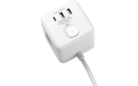 Tischsteckdose McPower ''BW-64'' 3x Steckdose, 2xUSB-A, 1xUSB-C PD20W