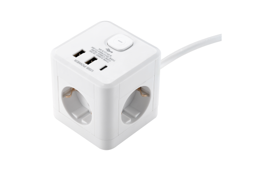 Tischsteckdose McPower ''BW-64'' 3x Steckdose, 2xUSB-A, 1xUSB-C PD20W