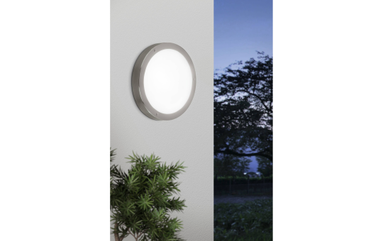 Wandleuchte EGLO ''Vento 1'', LED, 11W, Edelstahl/Glas, 3000K, 1300lm, ¿28,5cm