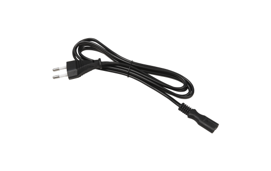 Euro-Netzkabel mit Doppelnutstecker, 1,5m, 0,75mm², schwarz