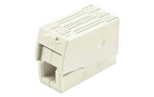 2-Leiter-Leuchtenklemme WAGO, für eindrähtige Leiter, 3 Klemmstellen, weiß