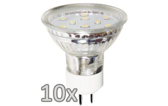 Einbauleuchten-Set McShine, 10x Rahmen, 10x Strahler, Edelstahl, 3W, 300lm