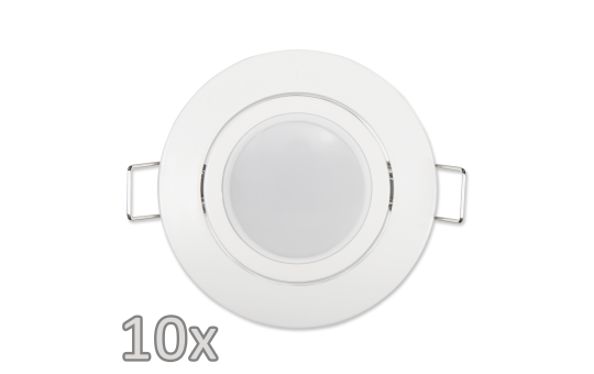 Einbauleuchten-Set McShine, 10xRahmen, 10xLED-Modul, 7W, 608lm, 230V, weiß,