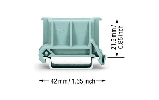 Universalwinkeladapter WAGO, 18,5x42mm, Montage auf Tragschiene, grau