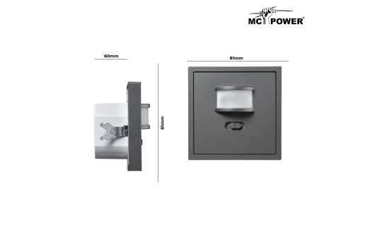 Unterputz IR Bewegungsmelder McPower ''Shallow'' 160°, 750W, LED geeignet