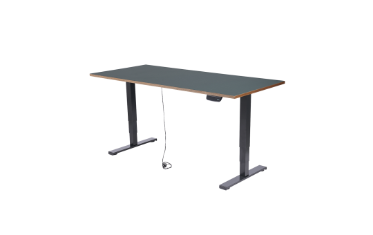 Schreibtisch imstande, Gestell business-b + Platte 140x60cm Smokey Blue