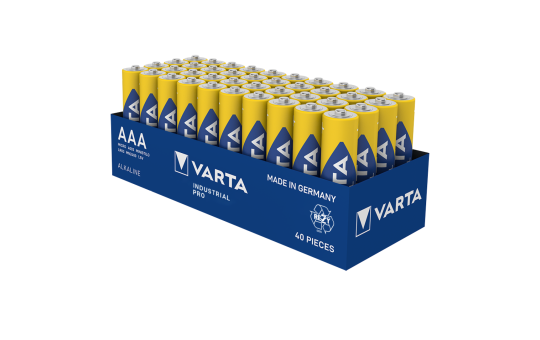 Batterie Alkaline, VARTA, Micro, AAA, LR03, 1.5V, Industrial Pro, Tray (40-Pack)