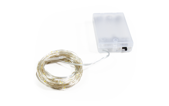 LED Draht-Lichterkette McShine ''Micro'' 80 LEDs, warmweiß, Batteriebetrieb