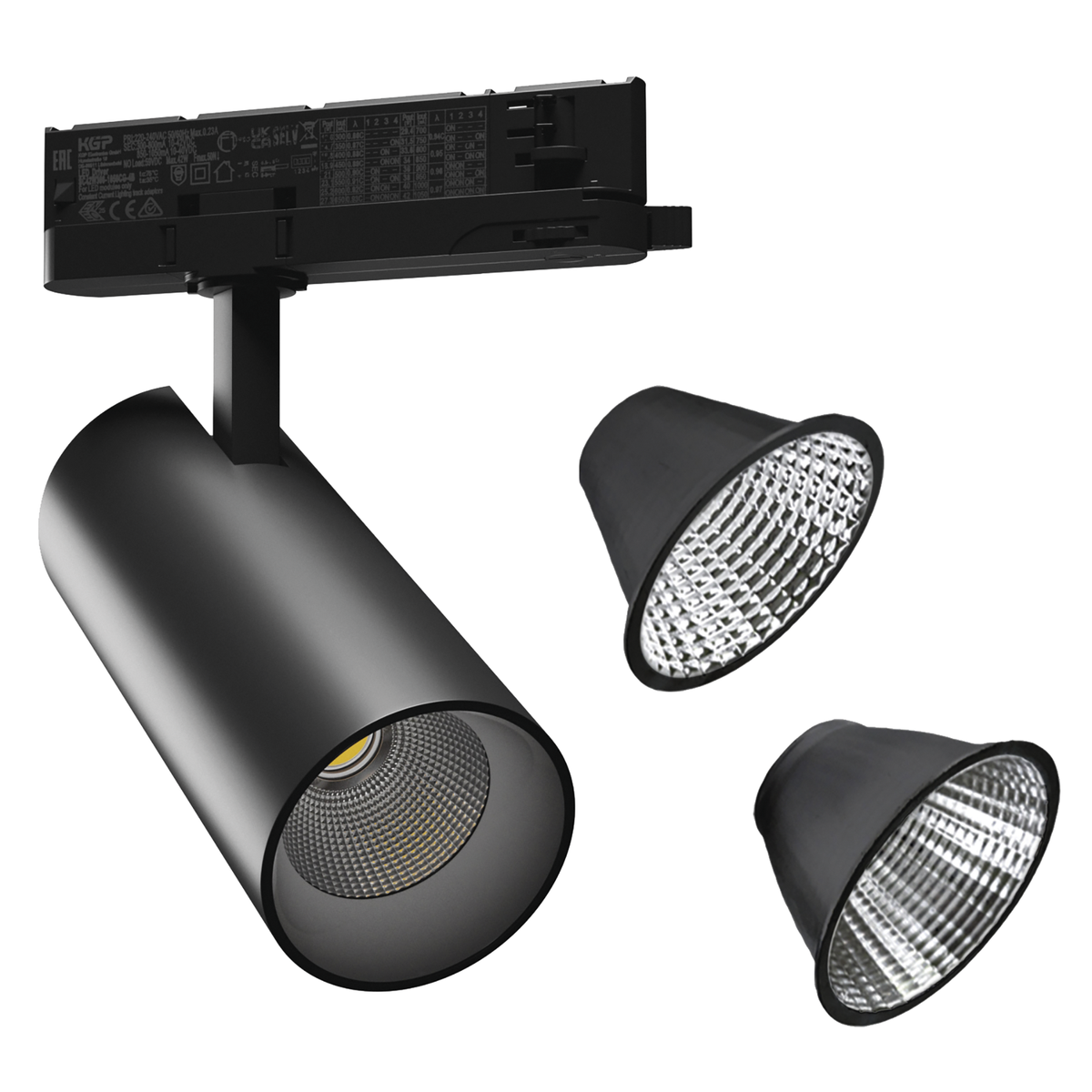 LED Stromschienenstrahler ''Andromeda'' 15-27W, 4000K, 230V, neutralweiß, schwarz
