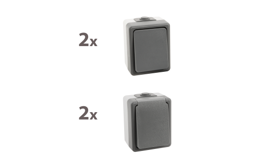 Feuchtraum Set McPower ''Secure Flur'' 4-teilig, grau, IP44