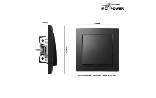 Taster McPower ''Flair'', 250V~/10A, UP, matt schwarz