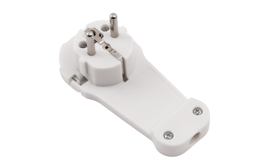 Schutzkontakt-Winkelstecker McPower extra flach, Handgriff, Zugentlastung