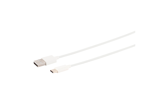 USB Lade-Sync Kabel, USB-A Stecker auf USB C-Stecker, 2.0, ABS, weiß, 1,5m
