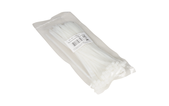 Kabelbinder McPower, transparent, 200x3,6mm, 100er-Pack, UV beständig