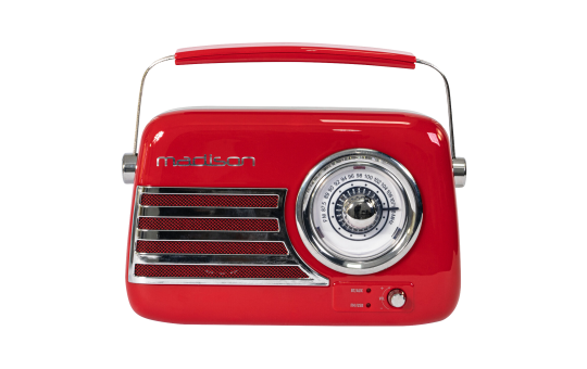 Tragbares Nostalgie Radio ''FREESOUND-VR40R'' mit Bluetooth, USB & FM 30W, rot