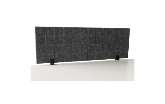 Trennwand-Set imstande, 1x Akustik-Trennwand 120x40cm, 1x Clip, schwarz,2er-Pack