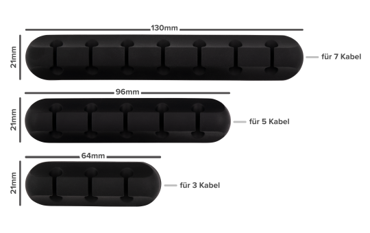 Kabelhalter HOLLYWOOD, 3er-Pack Kabelmanagement / Organizer