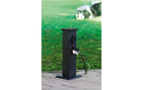 Garten-Steckdosensäule EGLO ''Park 4'', Stahl/Kunststoff, schwarz, 40x11x11cm