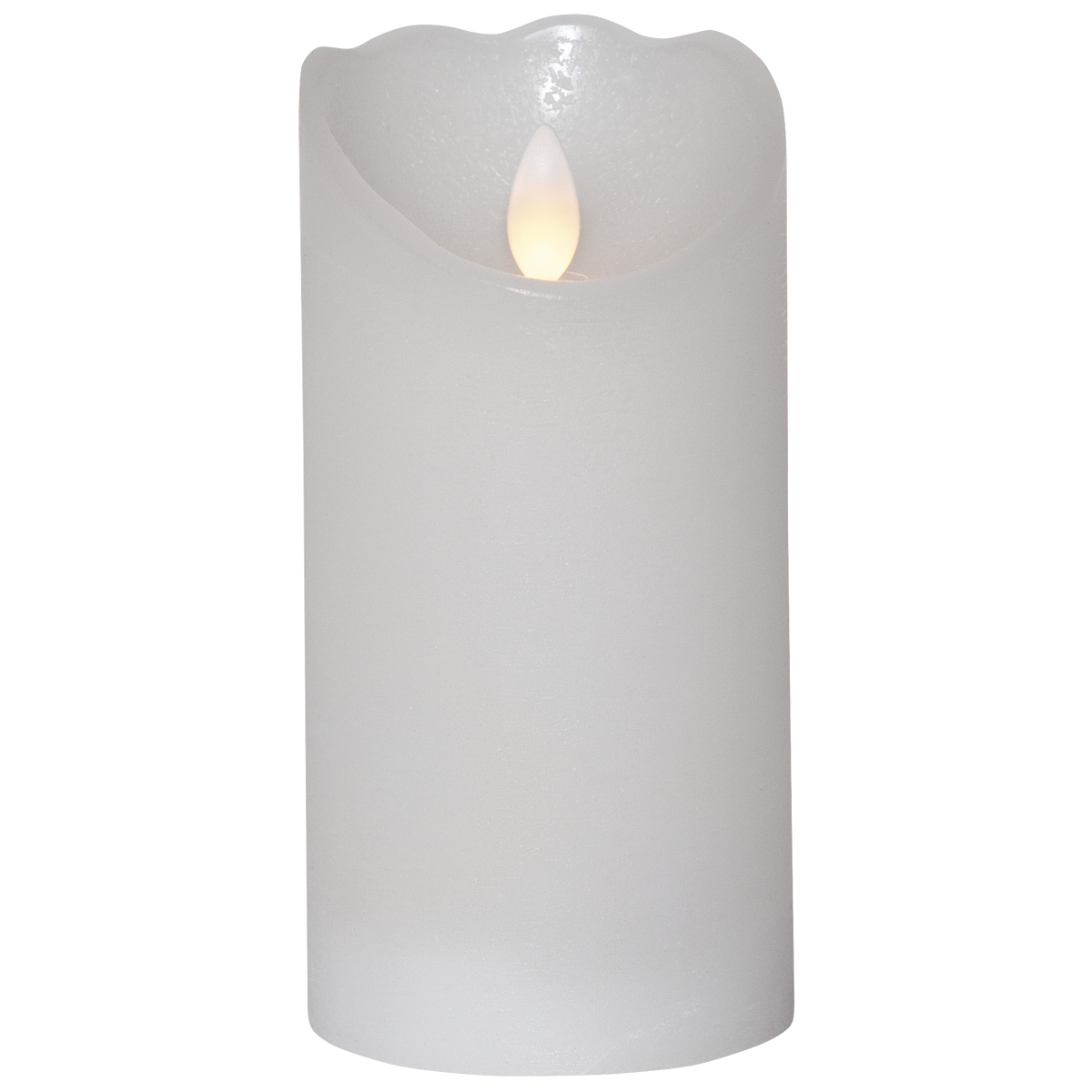 LED Echtwachs-Kerze ''Glow'', weiß,7.5x15cm, Timer, batteriebetrieben, flackernd
