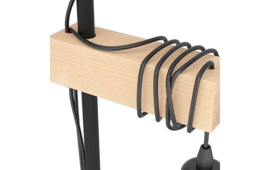 Stehleuchte EGLO ''Townshend'', 2-flammig, Holz/schwarz, E27, 20,5x25x166,5cm
